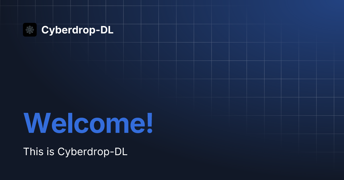 Welcome cyberdrop dl